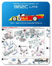 Car kit 1/43 by Model Factory Hiro - Porsche 962C Shell - N 17, 18, 19 - 24 Hours Le Mans 1998 - Multimedia kit