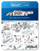 Car kit 1/43 by Model Factory Hiro - Porsche 962C Blaupunkt - N 9 - 24 Hours Le Mans 1989 - Multimedia kit