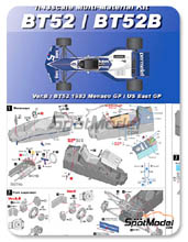 Car kit 1/43 by Model Factory Hiro - Brabham BT52 Parmalat - N 5 - Monaco + Detroit + Belgium Grand Prix 1983 - Multimedia kit