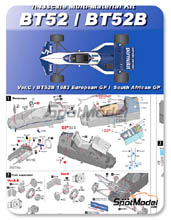 Car kit 1/43 by Model Factory Hiro - Brabham BT52B Parmalat - N 5 - Italian + European + South African  Grand Prix 1983 - Multimedia kit