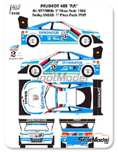 Kit 1/24 by Renaissance Models - Peugeot 405 T16 - capot and doors open Pioneer - N 1 - Ari Vatanen, R. Unser - Pikes Peak 1988 - 1989 - multimedia kit