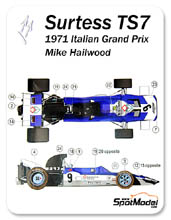 Car kit 1/43 by This Way Up - Surtees TS7 Rob Walker - N 9 - Mike Hailwood - Italian Grand Prix 1971 - metal model kit