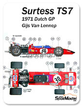 Car kit 1/43 by This Way Up - Surtees TS7 Esso - N 30 - Gijs Van Lennep - Dutch Grand Prix 1971 - metal model kit