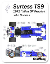 Car kit 1/43 by This Way Up - Surtees TS9B Rob Walker - N 7 - John Surtess - Italian Grand Prix 1971 - metal model kit