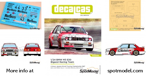 Decalcomanie 1/43 BMW M3 E30 Bigazzi DTM Zolder 1990 – Soper/Winkelhock/Laffite
