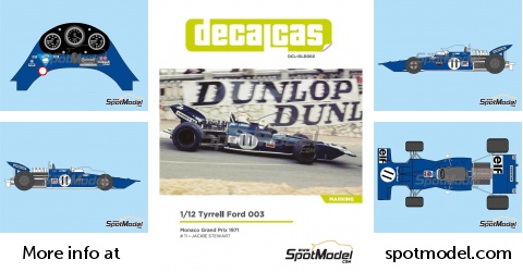 Decalcas DCL-OLD002: Marking / livery 1/12 scale - Tyrrell Ford 003 ...