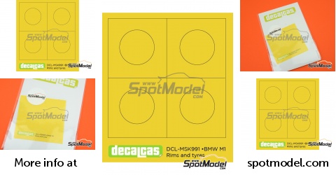 Decalcas DCL-MSK991: Masks 1/24 scale - BMW M1 BBS rims and tyres - for ...