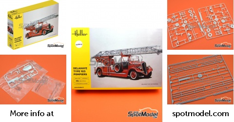 Maquette Heller 1/24 Camion De Pompiers Delahaye Type 103 - Kit Neuf (80780)