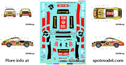 Print Lab Decals PLB2-307774: Marking / livery 1/24 scale - Porsche ...