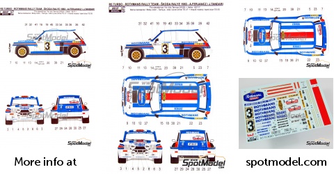 Reji Model 073: Marking / livery 1/24 scale - Renault R5 Turbo Rothmans ...