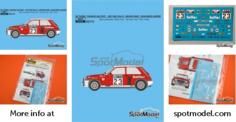 Solido Record Kit 1/43 – Renault 5 Turbo Galtier RAC Rally 1981, Monté, Bon état