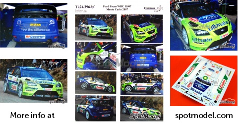 Decals 1/24 Réf 1146 – Ford Focus Hirvonen – Rallye Monte Carlo 2008 WRC – Neuf