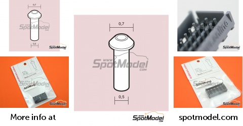 Scalecars.Online SCO-R061: Rivets 1/24 scale - Rivets 0.7 mm (cone head ...