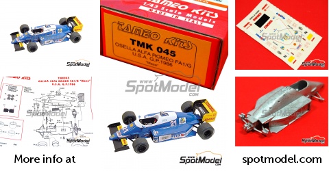 Kit Tameo TMK 48 1/43 – F1 Osella Alfa Romeo FA1/G – Kelemata 1985 – Occasion