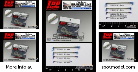 Top Studio 0.8mm braided line (silver) 2 Metres - Detail-Up Item