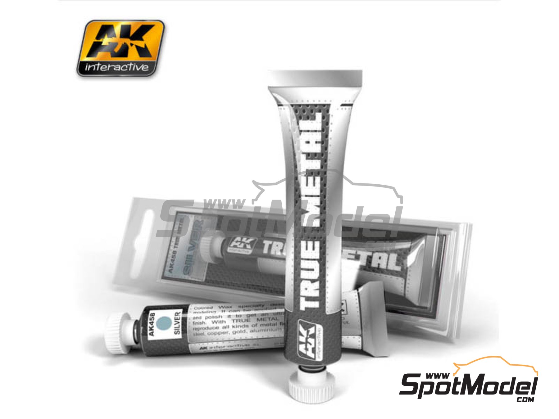 Image 1: Plateado - 1 x 25gr | AK True Metal fabricado por AK Interactive (ref.&nbsp;AK-458, tambien 8436535574587 y AK458)