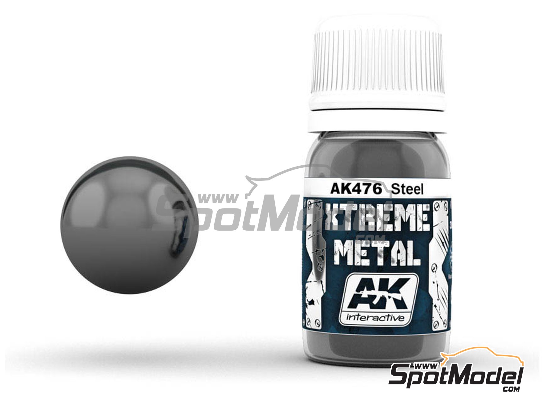 AK Interactive AK476: Xtreme metal paint Steel 1 x 30ml (ref. AK-476)