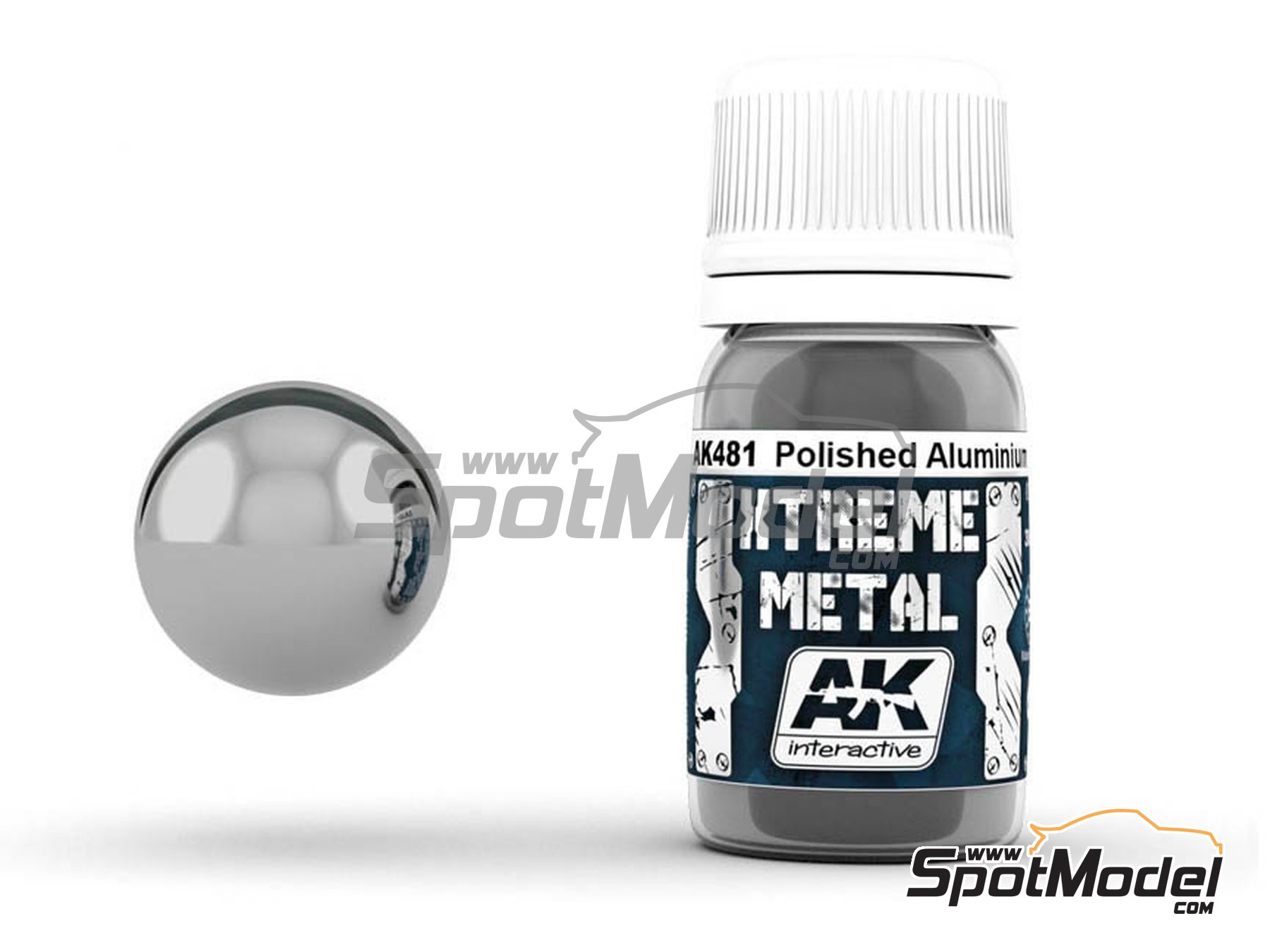 Image 1: Aluminio pulido - 1 x 30ml | Pintura Xtreme metal fabricado por AK Interactive (ref. AK-481, tambien 8436535574815 y AK481)