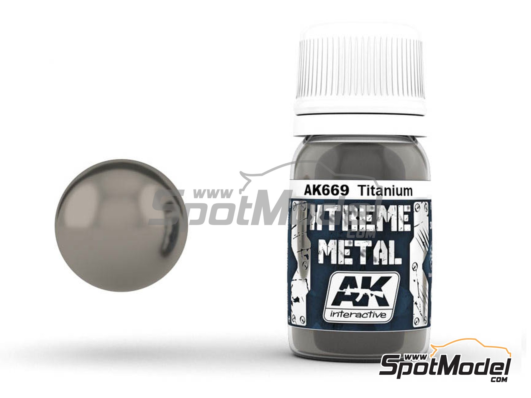 Image 1: Titanio - 1 x 30ml | Pintura Xtreme metal fabricado por AK Interactive (ref.&nbsp;AK-669, tambien 8436535576697 y AK669)