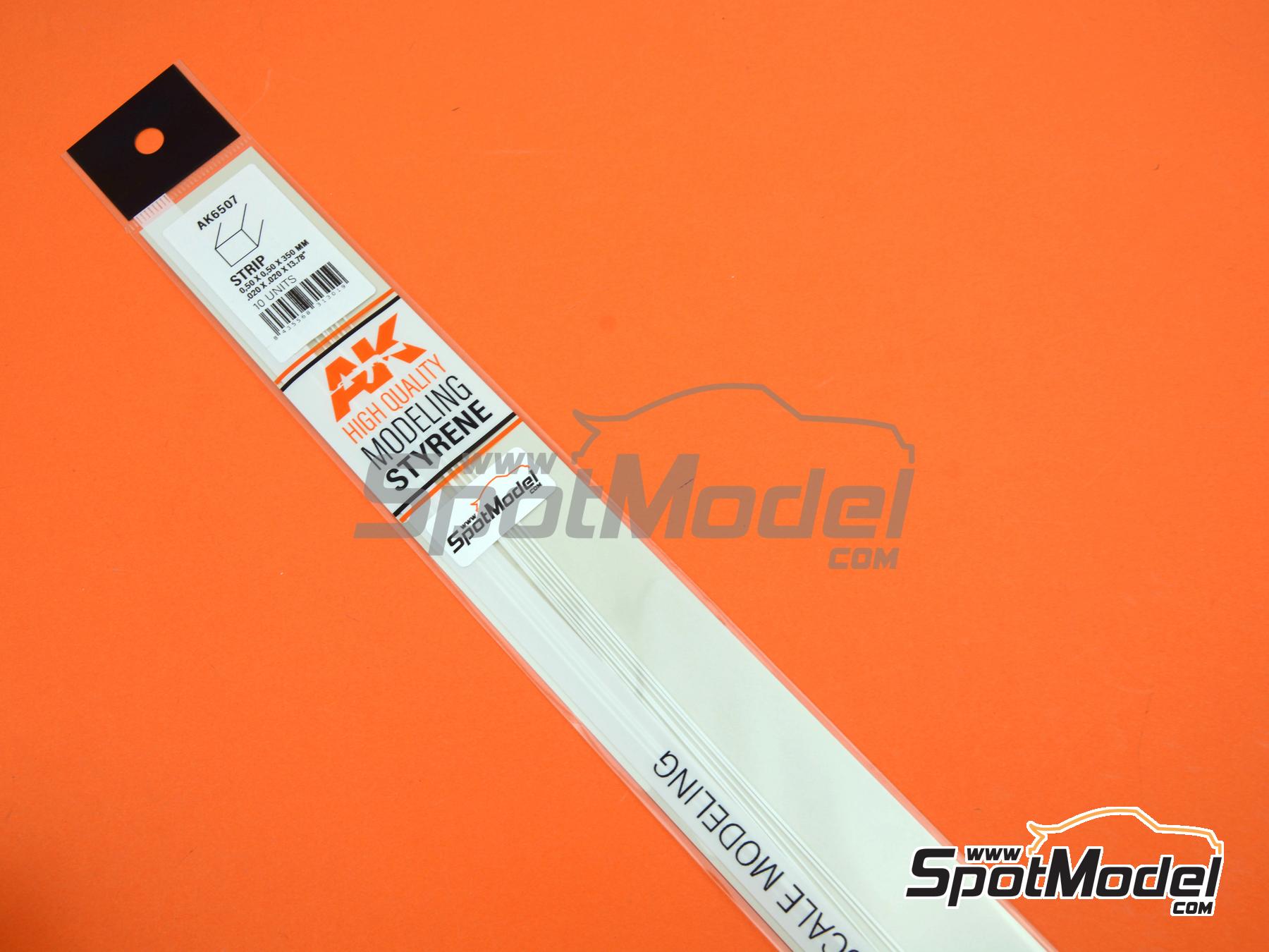Image 3: Strips 0.50 x 0.50 mm | Plasticard manufactured by AK Interactive (ref. AK6507, also 8435568313019)