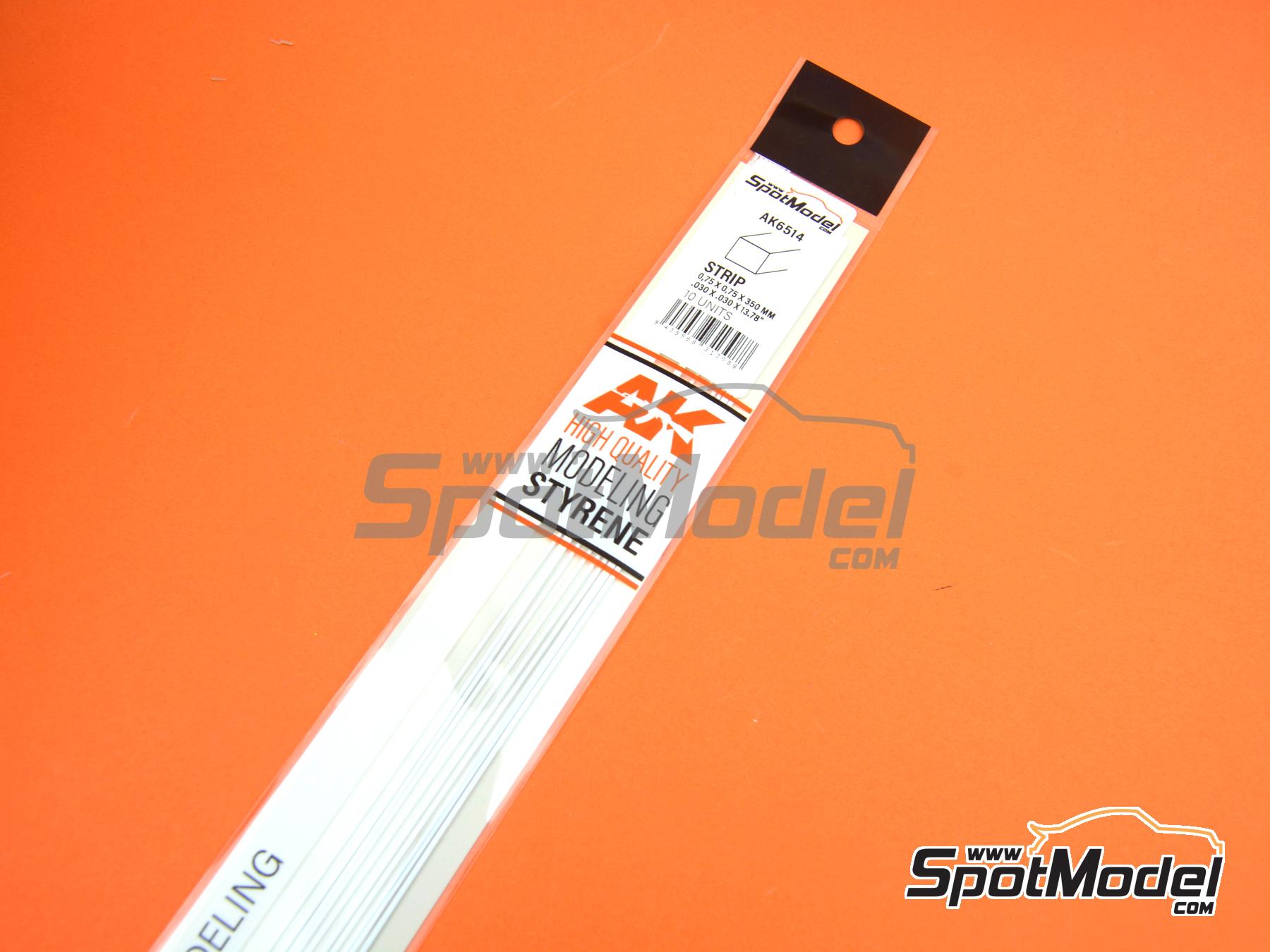 Image 4: Strips 0.75 x 0.75 mm | Plasticard manufactured by AK Interactive (ref.&nbsp;AK6514, also 8435568313088)