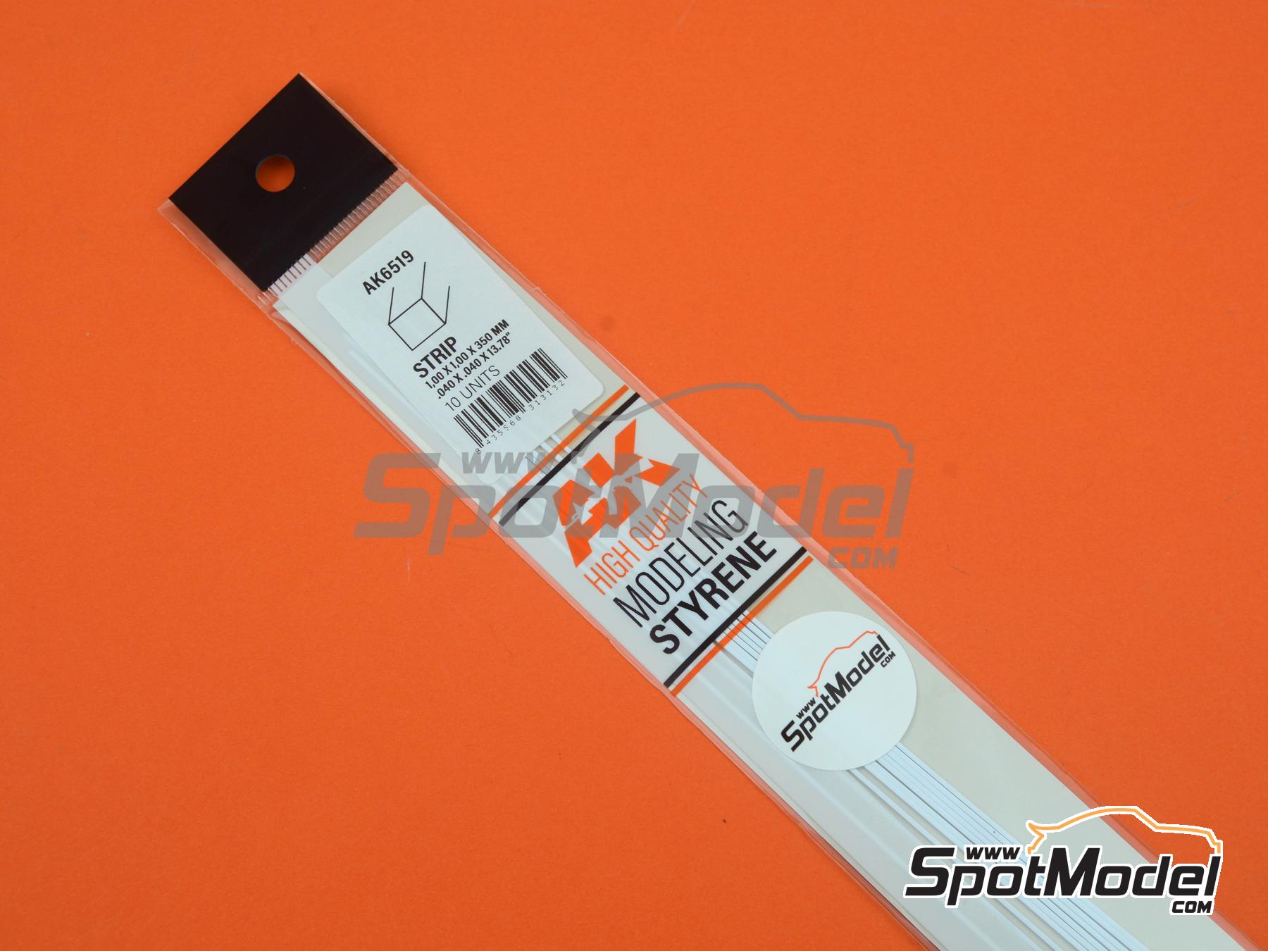 Green Stuff World Plasticard Strip – Squared Tube Profile 3mm, Styrene ABS HIPS