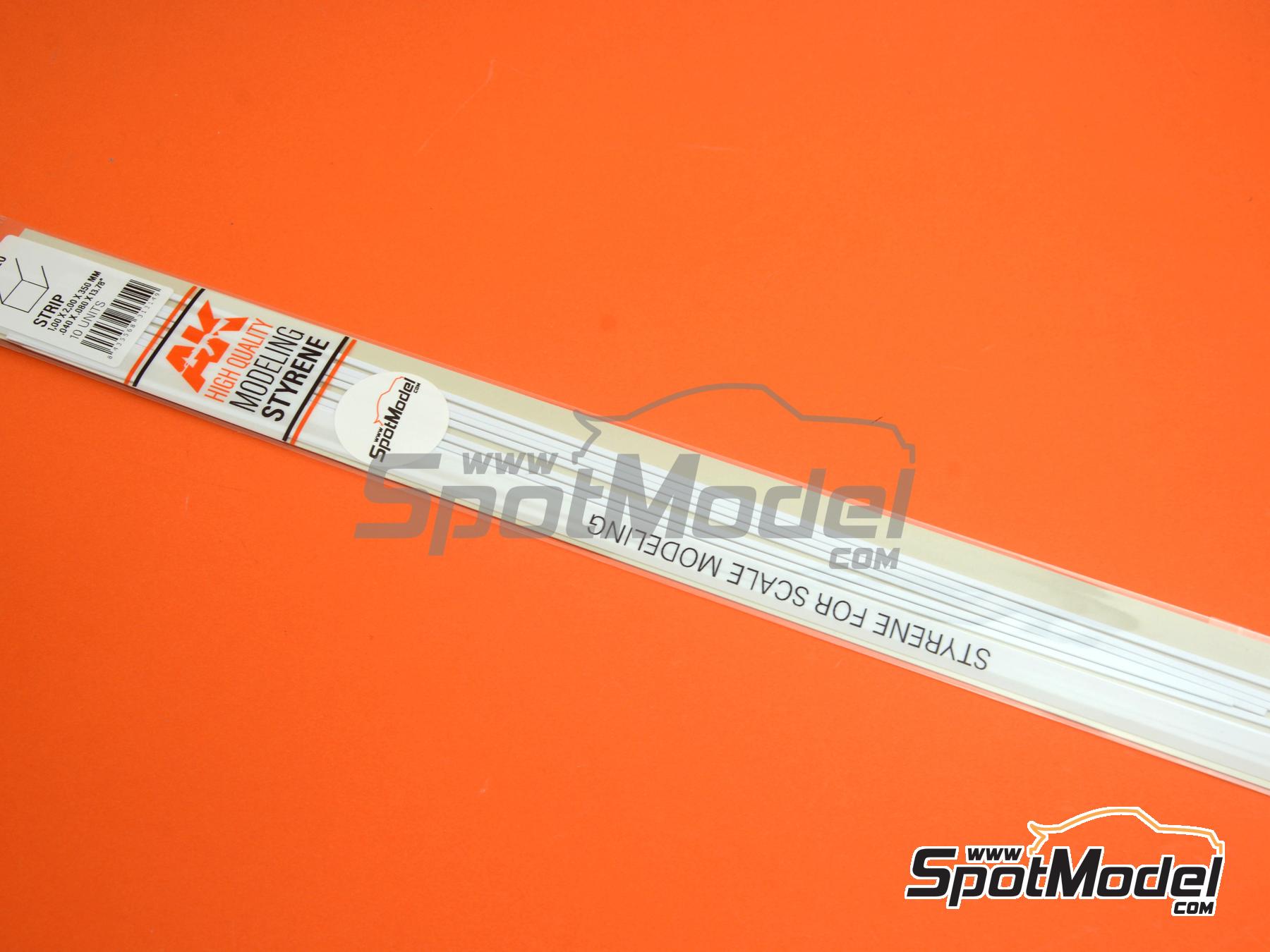 Image 4: Strips 1.00 x 2.00 mm | Plasticard manufactured by AK Interactive (ref.&nbsp;AK6520, also 8435568313149)