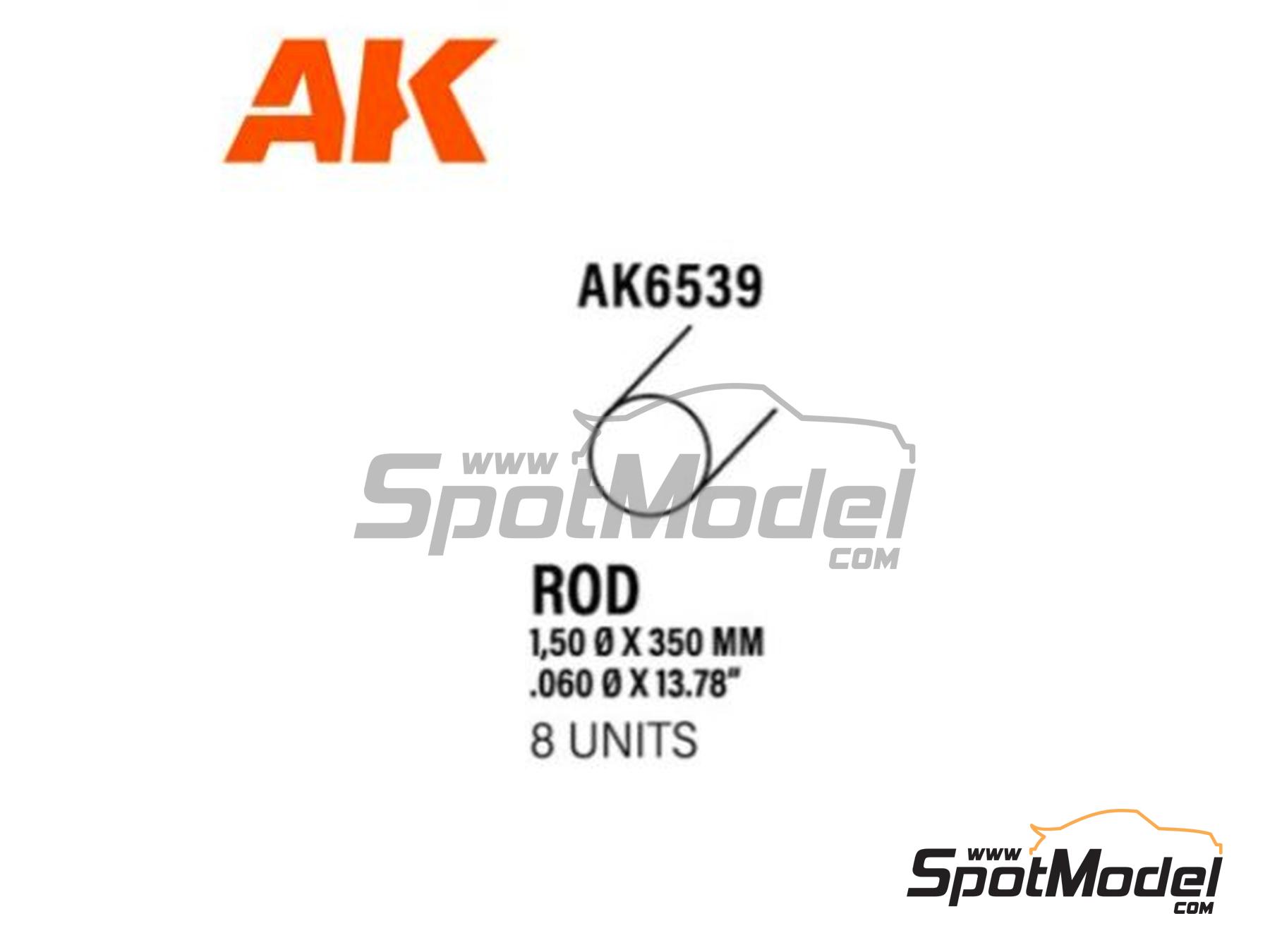 Image 1: Varilla redonda maciza de 1.50 mm | Plasticard fabricado por AK Interactive (ref.&nbsp;AK6539, tambien 8435568313330)