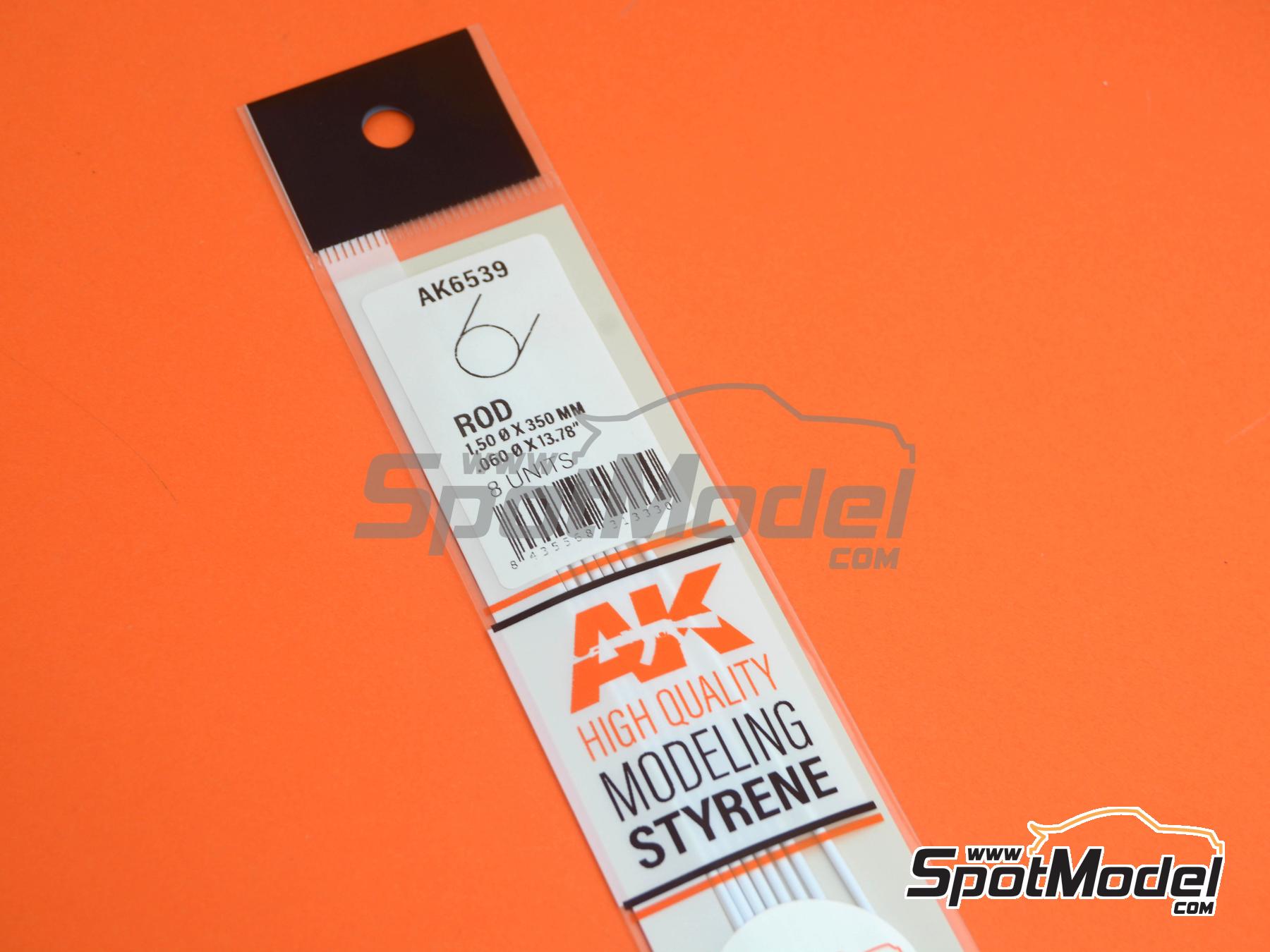 Image 2: Varilla redonda maciza de 1.50 mm | Plasticard fabricado por AK Interactive (ref.&nbsp;AK6539, tambien 8435568313330)