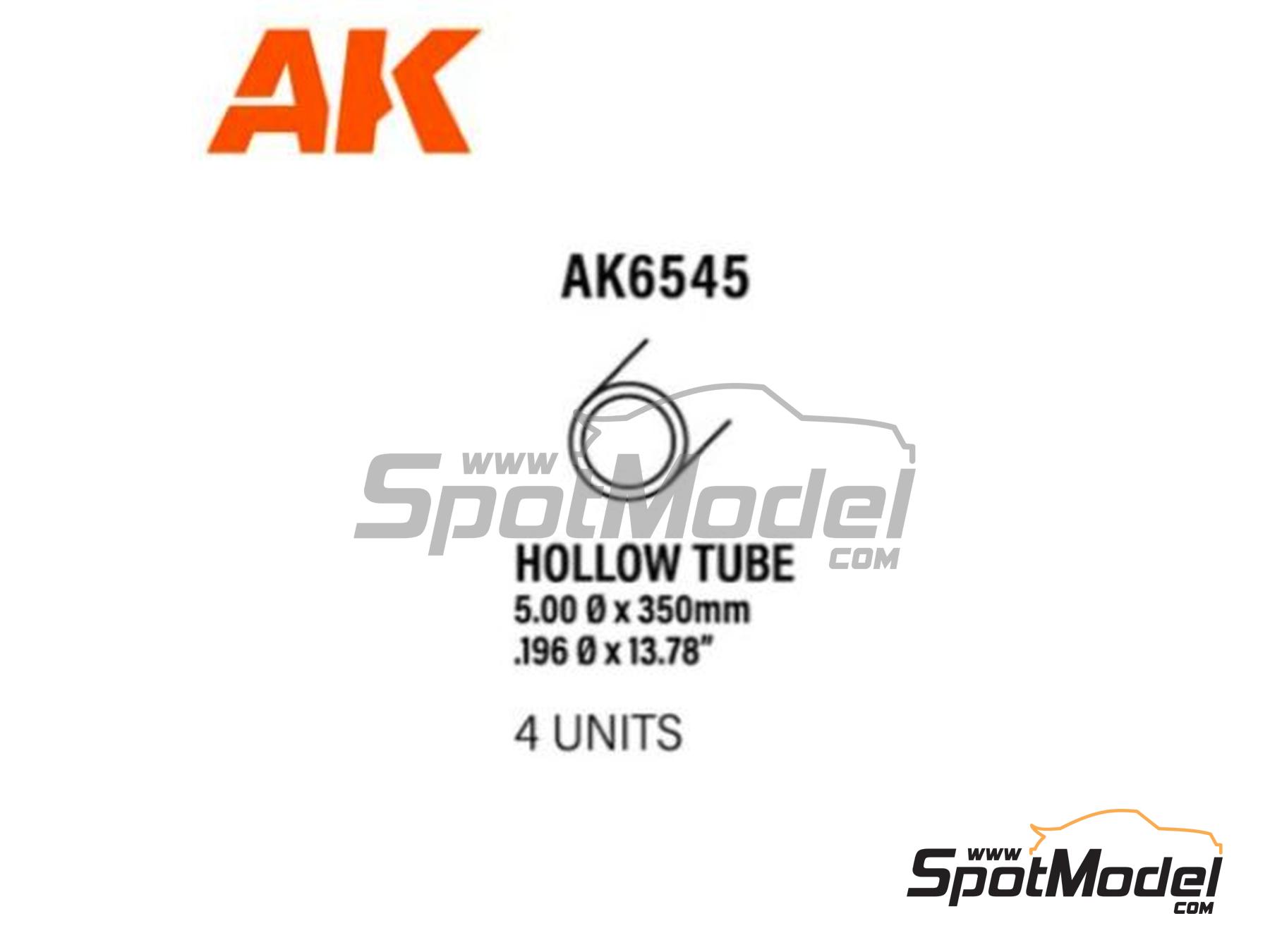 Image 1: Hollow tube 5.00 mm | Plasticard manufactured by AK Interactive (ref.&nbsp;AK6545, also 8435568313392)