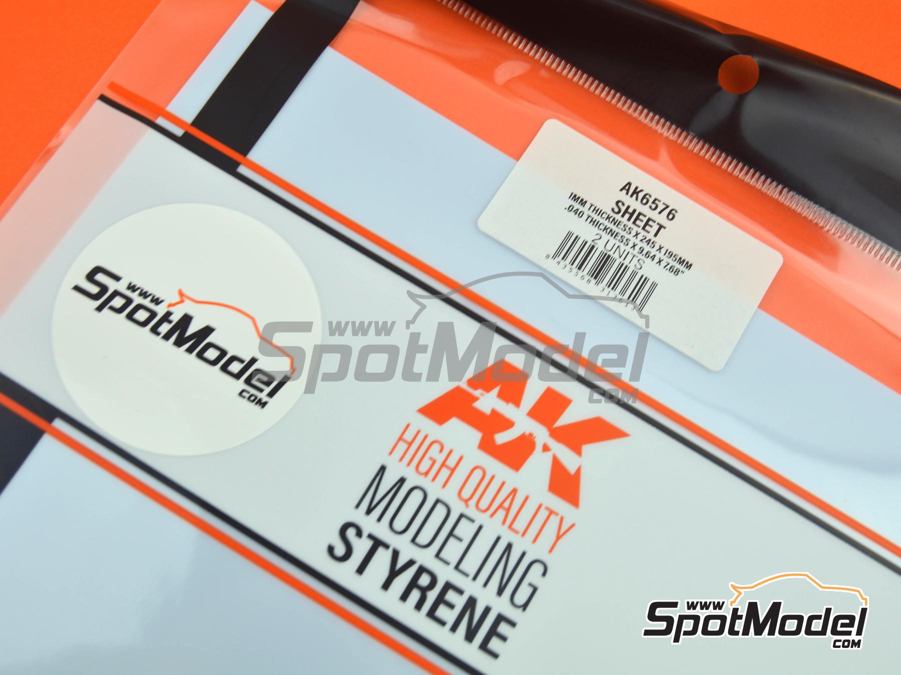 Image 1: Styrene sheet 1 mm | Plasticard manufactured by AK Interactive (ref.&nbsp;AK6576, also 8435568313613)