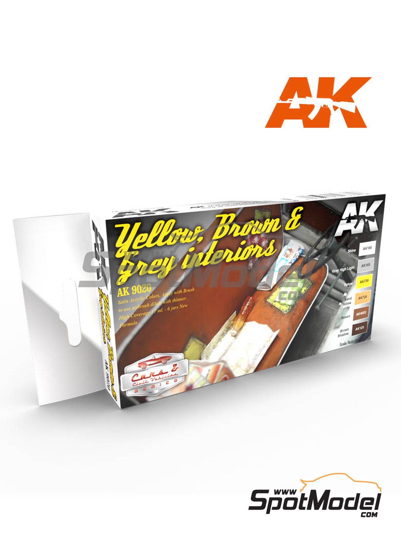 Yellow, brown and grey interiors - 6 x 17ml | Paints set manufactured by AK Interactive (ref.&nbsp;AK9020) image