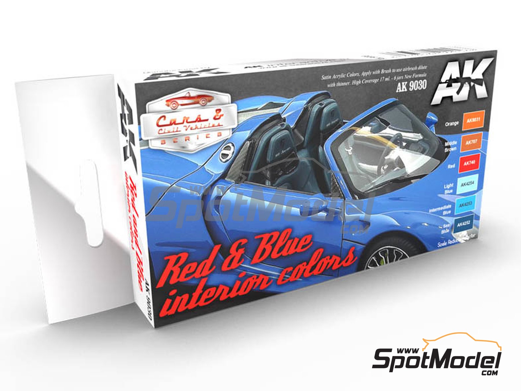 Image 1: Red and blue interiors - 6 x 17ml | Paints set manufactured by AK Interactive (ref.&nbsp;AK9030)