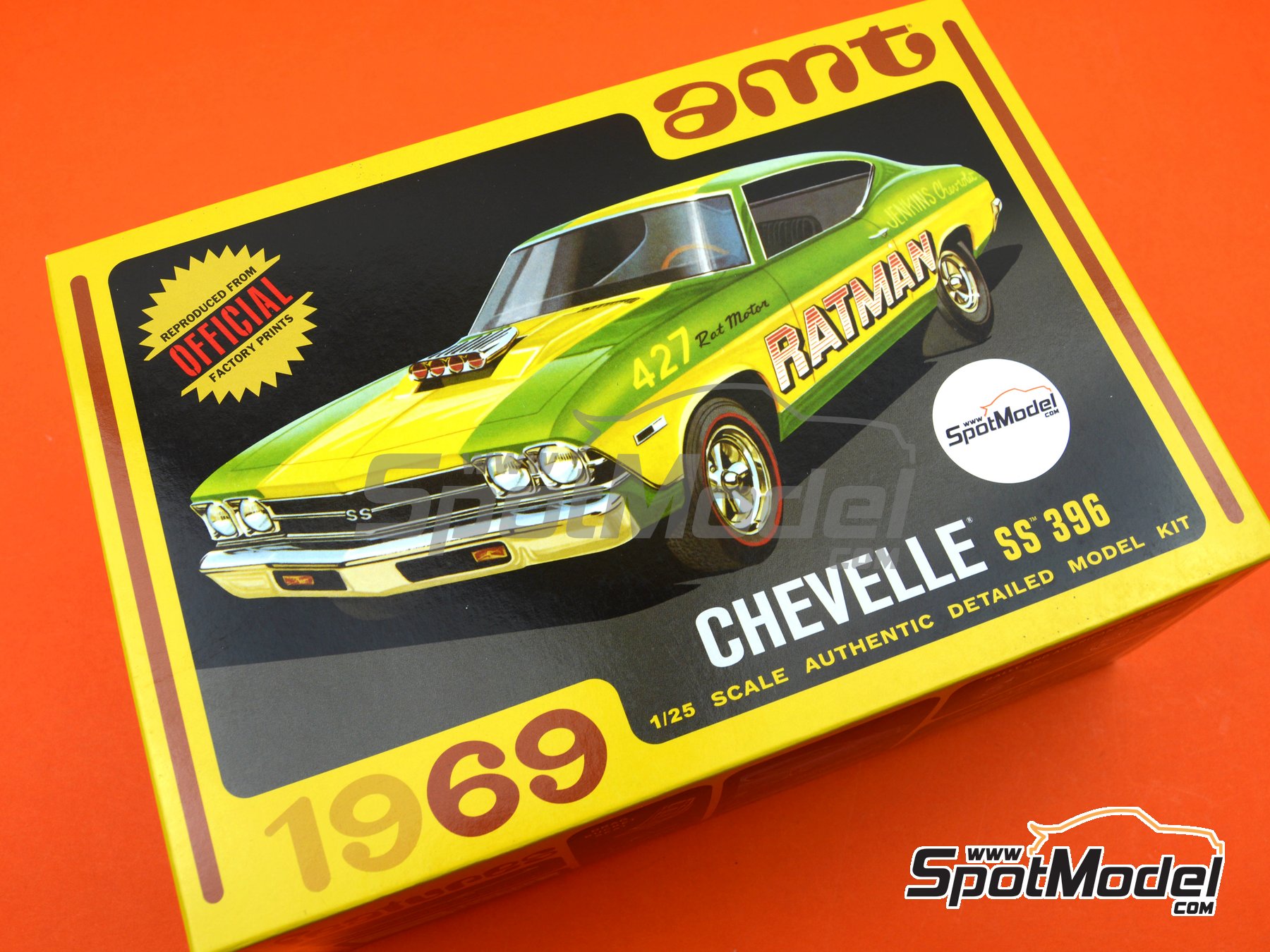 AMT: Model car kit 1/25 scale - Chevrolet Chevy Chevelle SS 396 sponsored  by Ratman 1969 (ref. AMT1138-12) | SpotModel