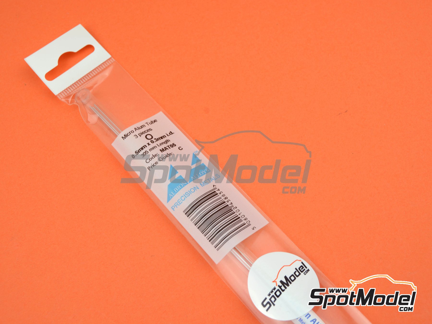 Image 2: Tubo de aluminio de 0,5 mm x 0,3 mm x 250 mm | Material fabricado por Albion Alloys (ref.&nbsp;MAT05, tambien 5060102458654)
