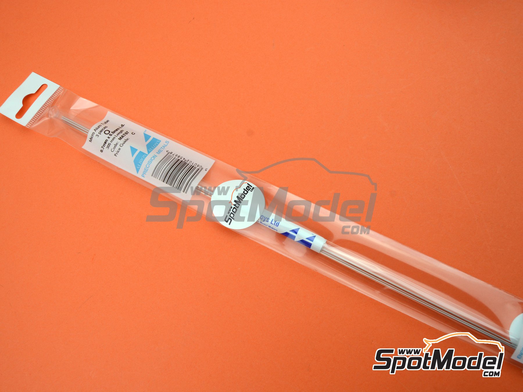 Image 2: Aluminium Micro Tube 0.7 mm x 0.5 mm x 250 mm | Material manufactured by Albion Alloys (ref.&nbsp;MAT07, also 5060102458678)