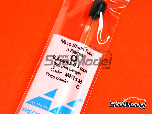 Image 1: Brass tube 0,50 mm x 0,30 mm x 250 mm | Material manufactured by Albion Alloys (ref.&nbsp;MBT1M, also 5060102452003)