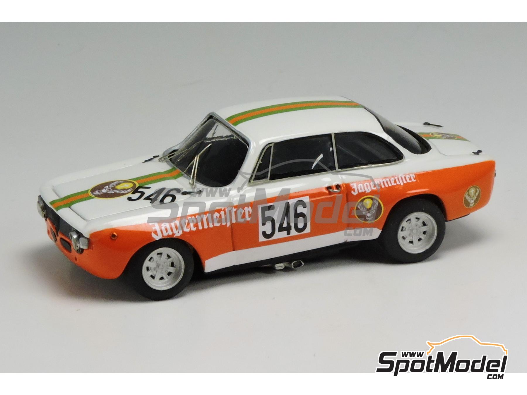 Image 1: Alfa Romeo GTA sponsored by Jagermeister - Trento Bondone Hill Climb, Malegno Borno Hill Climb 1973 | Car scale model kit in 1/43 scale manufactured by Arena Modelli (ref.&nbsp;ARE1043)