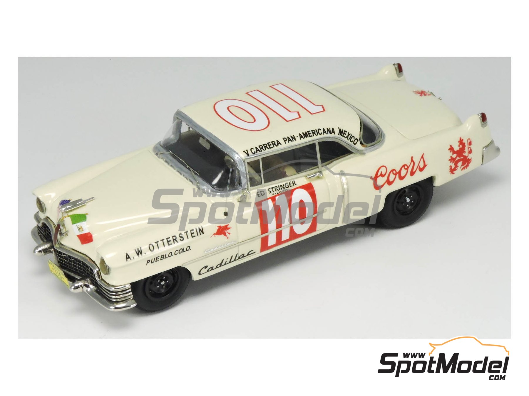 Image 1: Cadillac Serie 62 sponsored by Coors - Carrera Panamericana 1954 | Car scale model kit in 1/43 scale manufactured by Arena Modelli (ref.&nbsp;ARE1067)