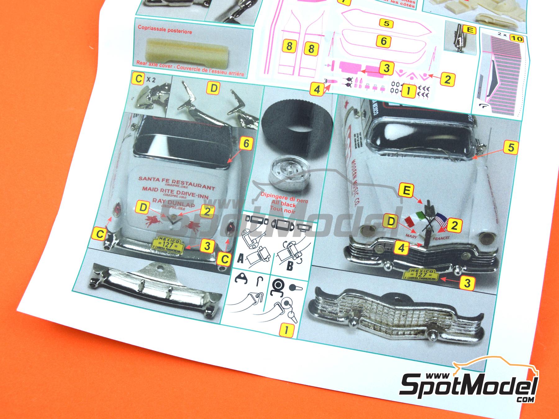 Image 5: Cadillac Serie 62 sponsored by Barry Motor Sales - Carrera Panamericana 1954 | Car scale model kit in 1/43 scale manufactured by Arena Modelli (ref.&nbsp;ARE1068)