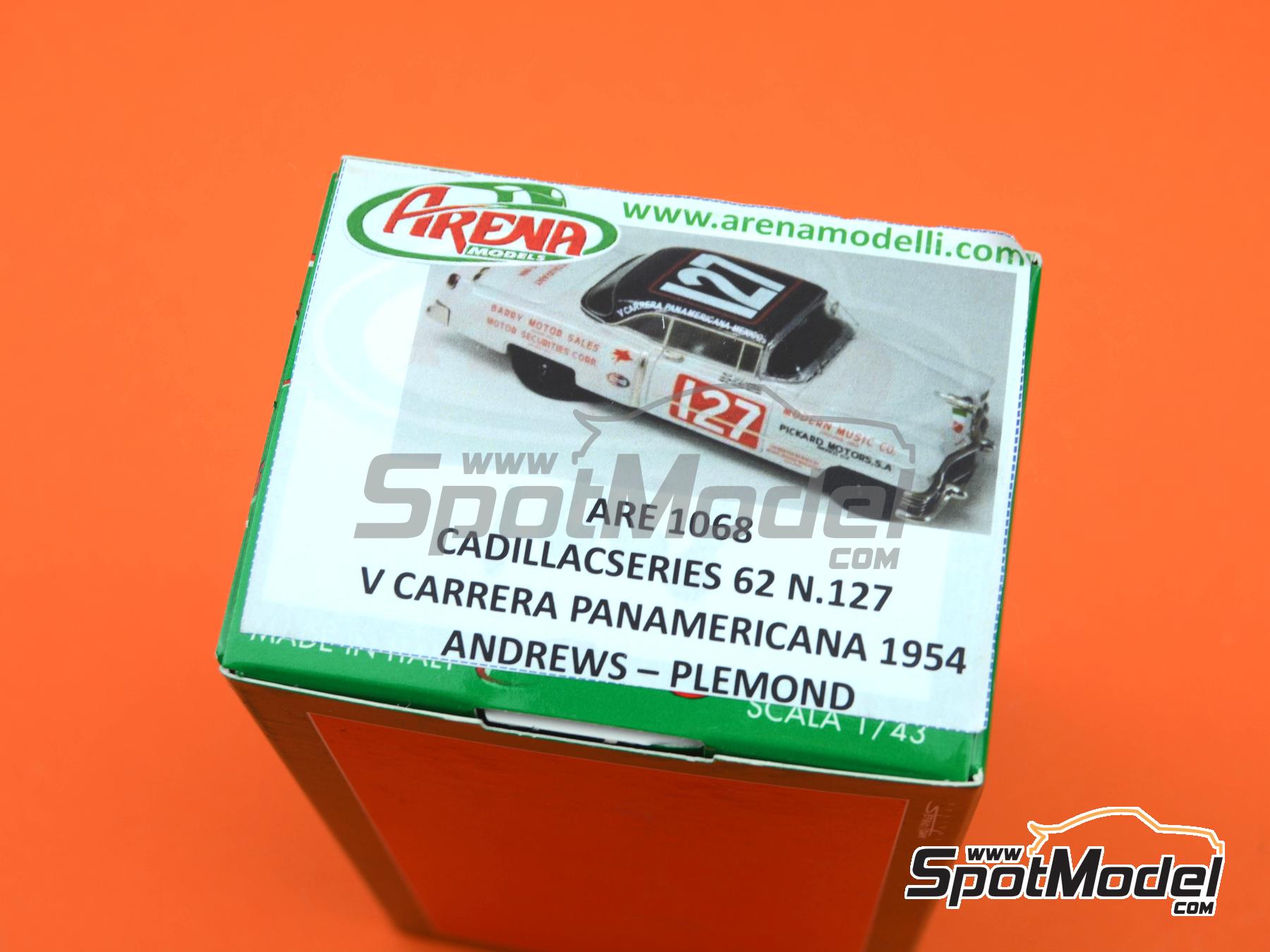 Image 10: Cadillac Serie 62 sponsored by Barry Motor Sales - Carrera Panamericana 1954 | Car scale model kit in 1/43 scale manufactured by Arena Modelli (ref.&nbsp;ARE1068)