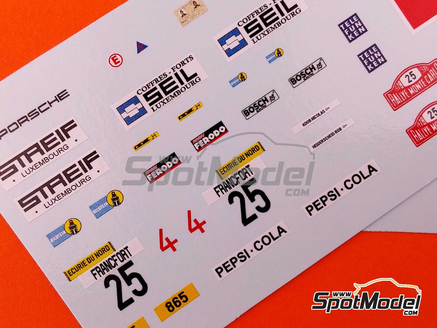 Image 4: Porsche 911 Carrera RS 3.0 sponsored by Pepsi - Monte Carlo Rally - Rallye Automobile de Monte-Carlo 1978 | Car scale model kit in 1/43 scale manufactured by Arena Modelli (ref.&nbsp;ARE1079)