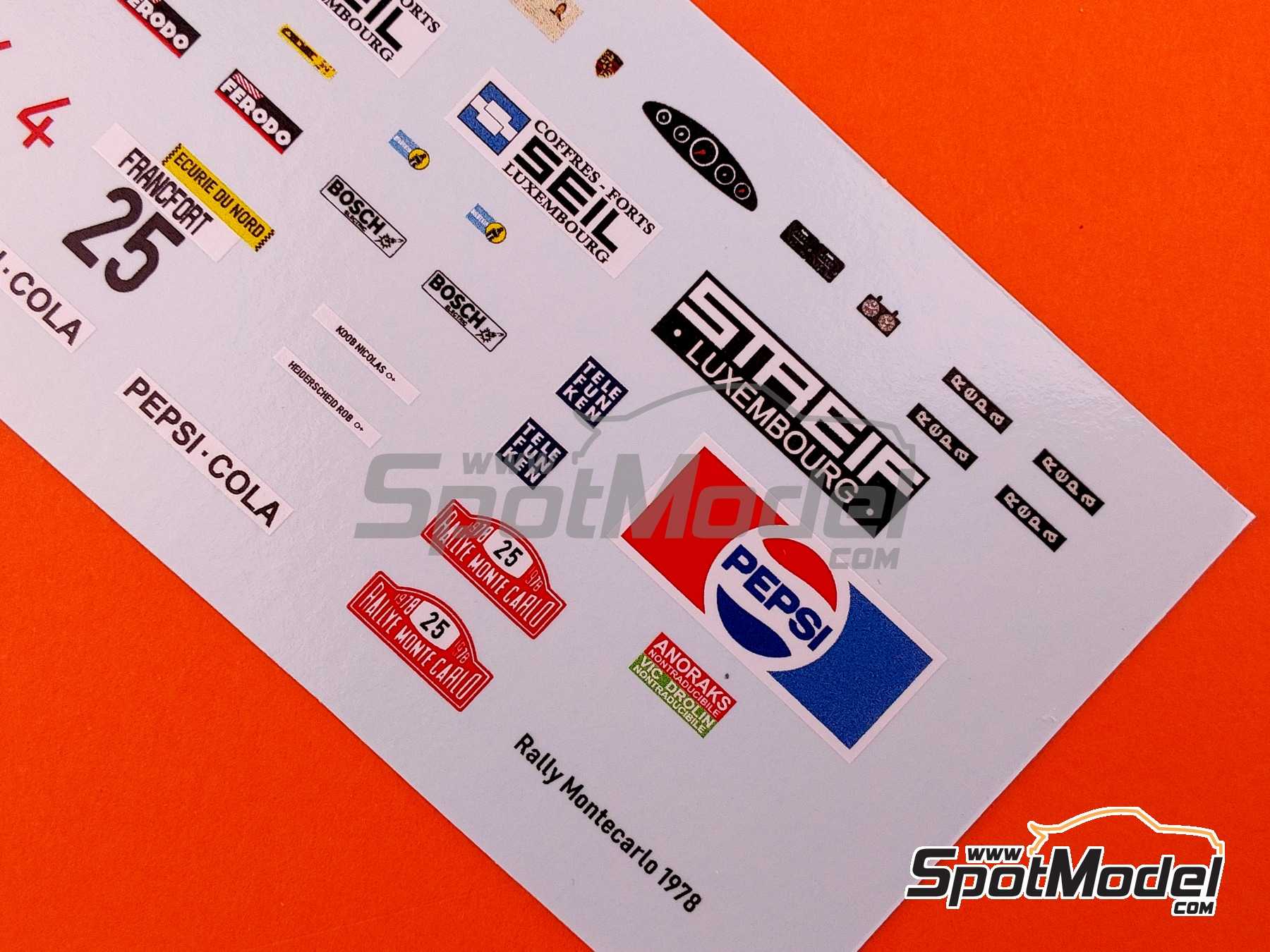 Image 5: Porsche 911 Carrera RS 3.0 sponsored by Pepsi - Monte Carlo Rally - Rallye Automobile de Monte-Carlo 1978 | Car scale model kit in 1/43 scale manufactured by Arena Modelli (ref.&nbsp;ARE1079)