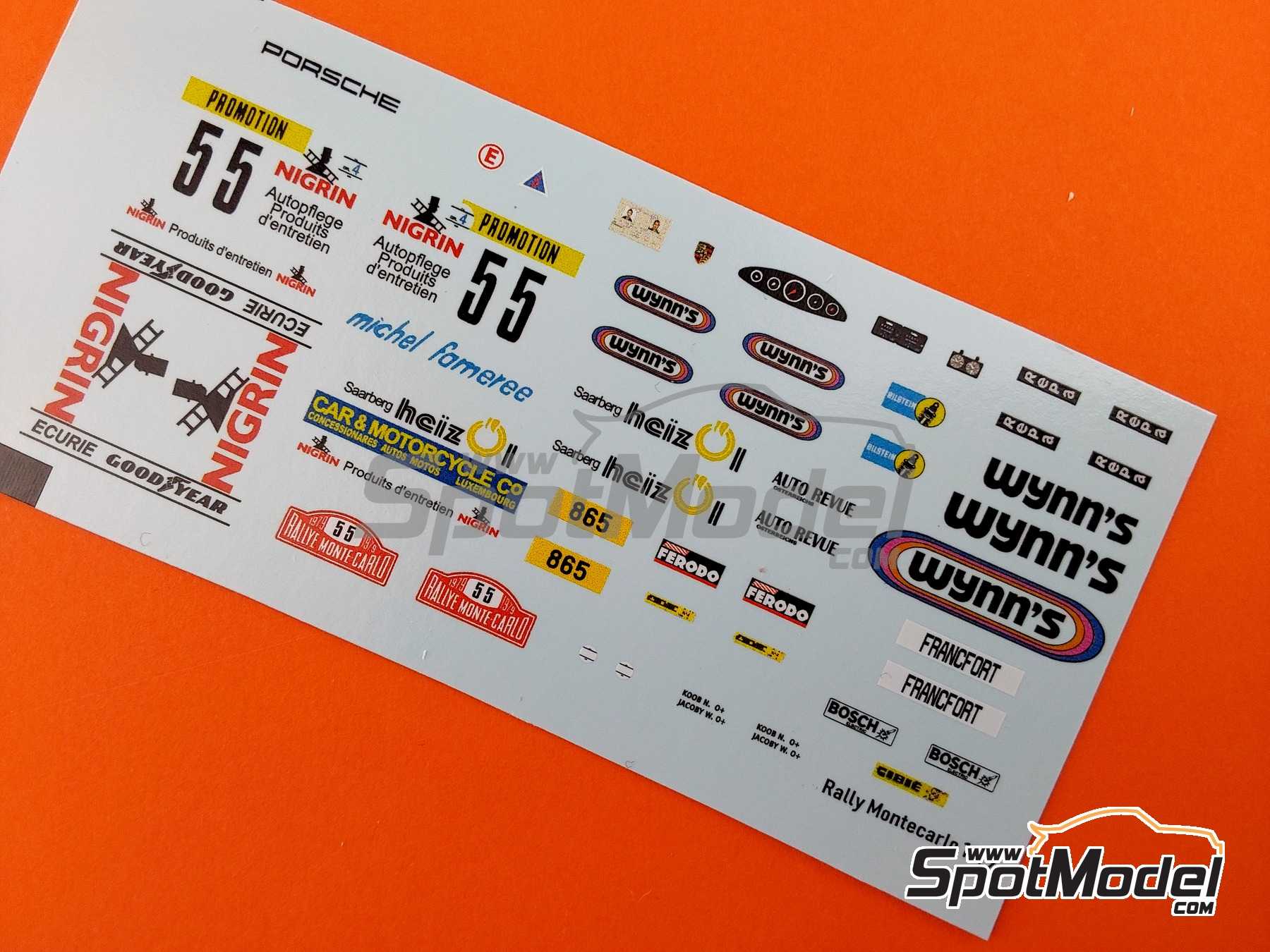 Image 3: Porsche 911 Carrera RS 3.0 sponsored by Wynn's - Monte Carlo Rally - Rallye Automobile de Monte-Carlo 1979 | Car scale model kit in 1/43 scale manufactured by Arena Modelli (ref.&nbsp;ARE1080)