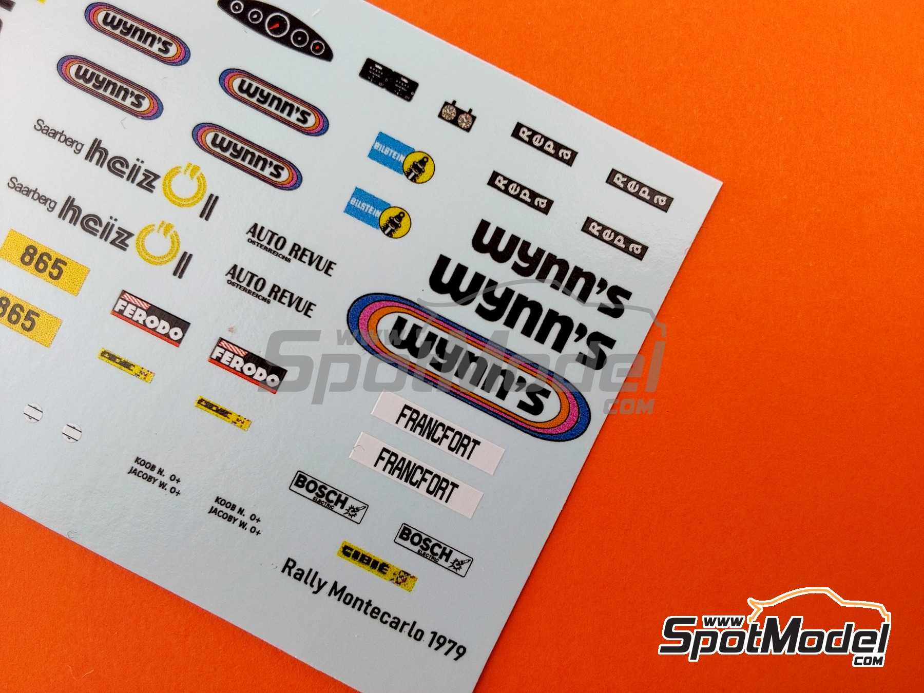 Image 5: Porsche 911 Carrera RS 3.0 sponsored by Wynn's - Monte Carlo Rally - Rallye Automobile de Monte-Carlo 1979 | Car scale model kit in 1/43 scale manufactured by Arena Modelli (ref.&nbsp;ARE1080)