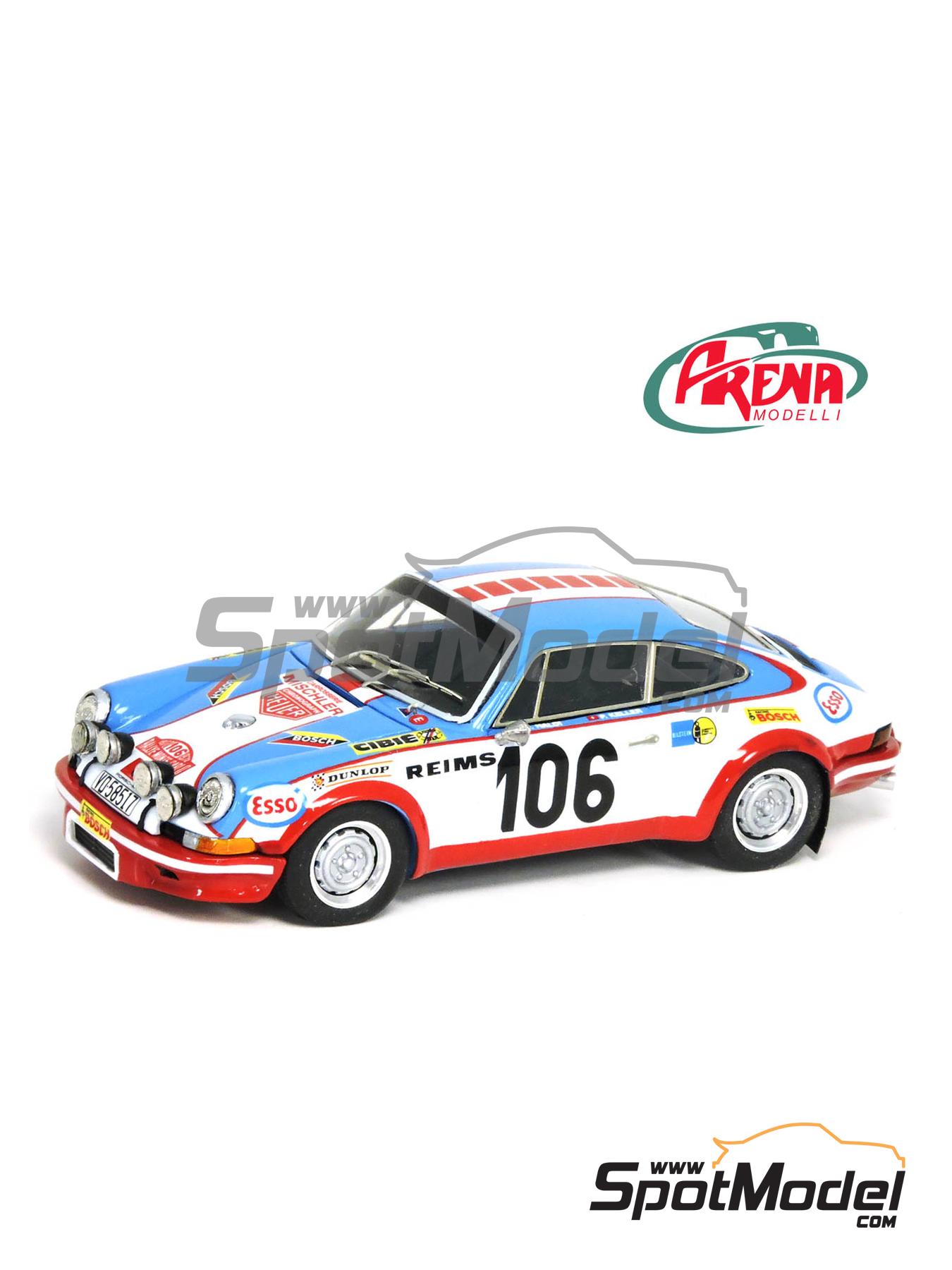 Porsche 911S sponsored by TAG Heuer Monte Carlo Rally Rallye Automobile  de Monte-Carlo Car scale model kit in 1/43 scale manufactured by Are