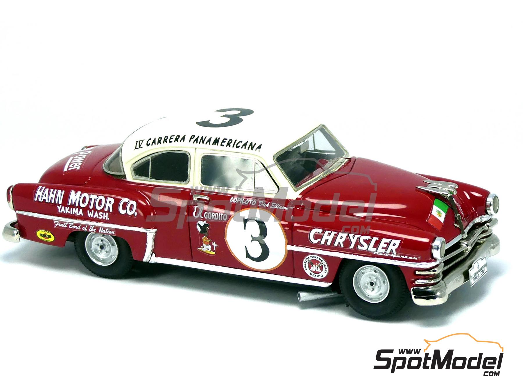 Image 1: Chrysler New Yorker sponsored by Hahn Motor - Carrera Panamericana 1953 | Car scale model kit in 1/43 scale manufactured by Arena Modelli (ref.&nbsp;ARE1314)
