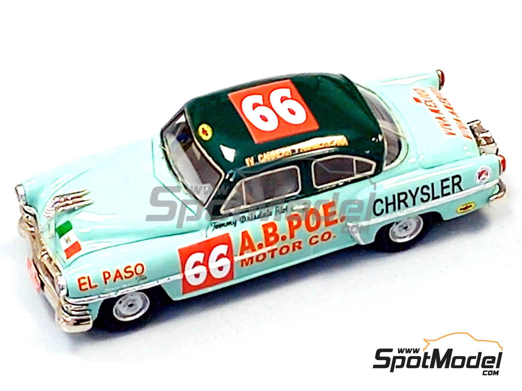 Image 1: Chrysler New Yorker sponsored by A.B.Poe. Motor - Carrera Panamericana 1953 | Car scale model kit in 1/43 scale manufactured by Arena Modelli (ref.&nbsp;ARE1317)