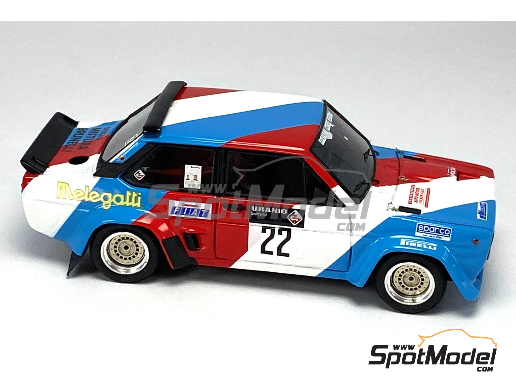 Image 1: Fiat 131 Abarth sponsored by Melegatti - Rally Due Valli 1980 | Car scale model kit in 1/43 scale manufactured by Arena Modelli (ref.&nbsp;ARE1377)