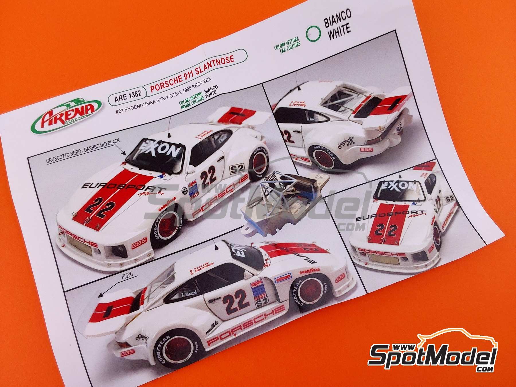 Image 12: Porsche 911 Slantnose patrocinado por Eurosport Racing - IMSA GTS Phoenix 1995 | Maqueta de coche en escala&nbsp;1/43 fabricado por Arena Modelli (ref.&nbsp;ARE1382)